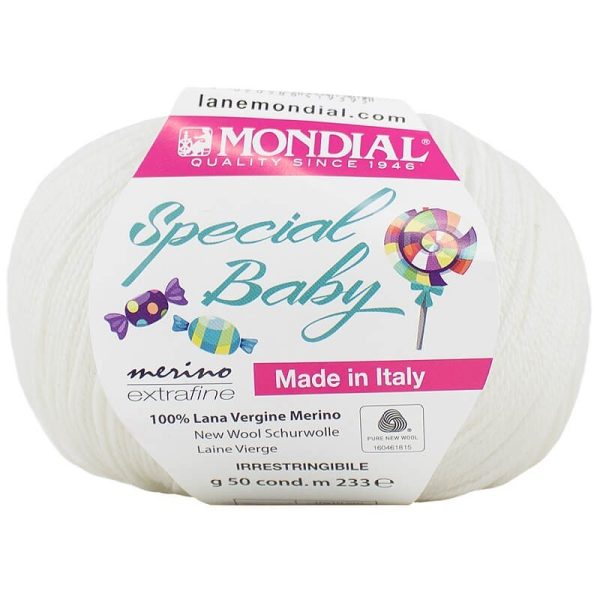 special baby mondial filati pura lana 100 bianco shop online prodotti sito merceria il mio lavoro